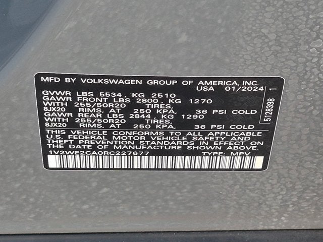 2024 Volkswagen Atlas Cross Sport 2.0T SE w/Technology